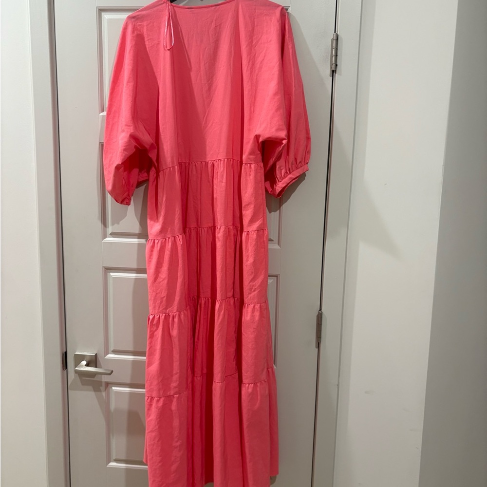 NWT Zara Coral Tiered Maxi Dress - Picture 6 of 6